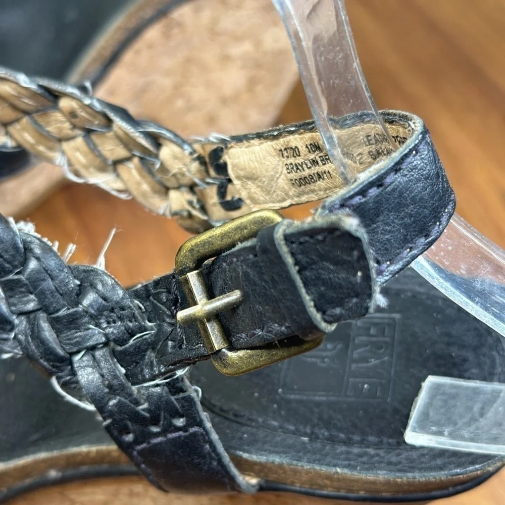 Frye Braylin Wedges Braided Straps 10 M. Cork Leather
